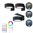 Kit com 3 luzes decorativas LED RGB recarregáveis com base magnética e controle remoto