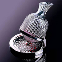 Decanter rotativo de cristal 1500ml com base giratória e acabamento espelhado para vinhos sofisticados.