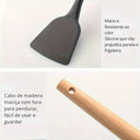 Kit de utensílios de cozinha em silicone com cabos de madeira – Casa Splendida