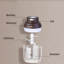 Mini Processador de Alho Recarregável 250ml Casa Splendida