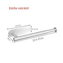 Suporte de rolo de papel inox prateado retratil na cozinha