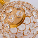 Kit 3 castiçais dourados com esferas de cristal e hastes de metal