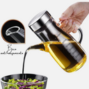 Galheteiro de vidro 800ml com bico antivazamento inox e alça ergonômica – ideal para azeite e molhos
