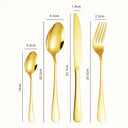 Jogo de talheres inox dourado 24 peças com maleta rígida de luxo – Casa Splendida