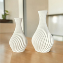 Kit 2 vasos decorativos com design em espiral e acabamento fosco, estilo moderno para sala ou aparador