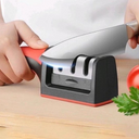 Amolador de facas inox com 3 estágios de afiação e base resistente – ideal para cozinha, churrasco e uso profissional