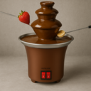 Cascata de chocolate compacta ideal para festas, encontros e presentes.