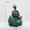 Escultura Decorativa Mulher Africana Para Sala Casa Splendida