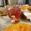 Caneca de parede dupla com flores secas vermelhas – exclusiva, sofisticada e ideal para momentos especiais