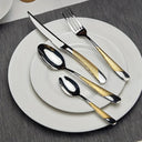 Faqueiro Inox Dourado em Mesa Posta Luxuosa – Ideal para Ocasiões Especiais e Dia a Dia
