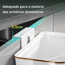 Lixeira compacta de plástico com instalação adesiva ou apoiada