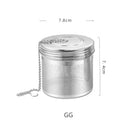 Infusores cilíndricos em inox com corrente, malha fina e tampa rosqueável – disponíveis em 5 tamanhos – Casa Splendida