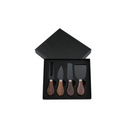 Kit 4 facas para queijo com cabo de madeira e estojo