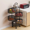 Fruteira vertical com rodinhas 360° — organização móvel com sofisticação e design compacto.