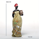 Escultura Decorativa Mulher Africana Para Sala Casa Splendida