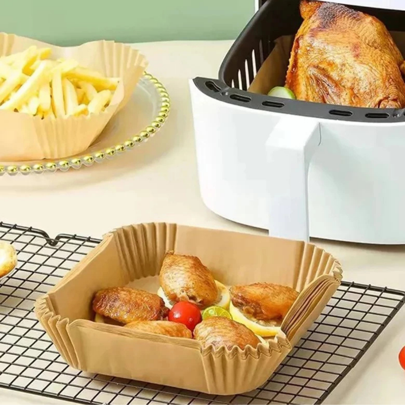 Formas descartáveis de papel para air fryer – kit com 150 unidades