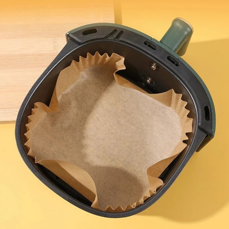 Formas descartáveis de papel para air fryer – kit com 150 unidades