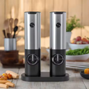 Moedor de temperos em inox escovado com base USB – Casa Splendida