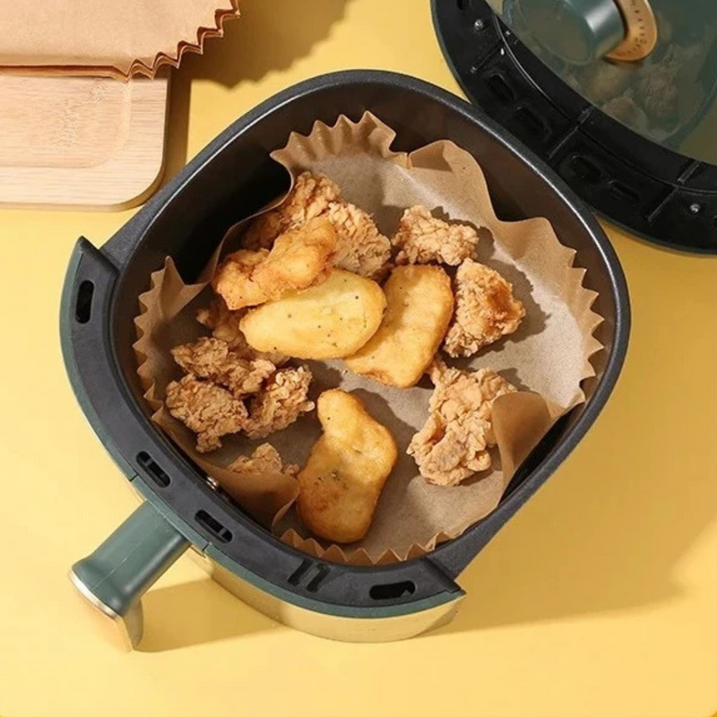 Formas descartáveis de papel para air fryer – kit com 150 unidades