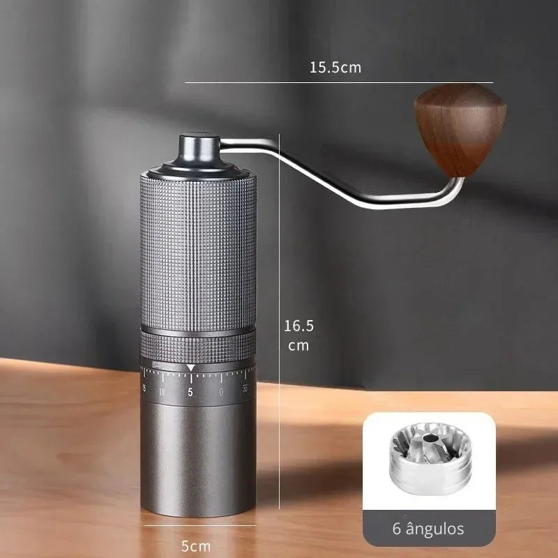 Moedor cinza manual para espresso com moagem fina precisa