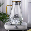 Jarra de vidro facetada estilo diamond com tampa e filtro em inox, ideal para água aromatizada com limão e gelo