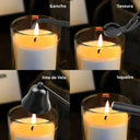 Kit de acessórios para velas com apagador, tesoura de pavio, gancho e bolsa organizadora em metal preto – Casa Splendida