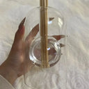 difusor aromático de vidro dupla camada transparente com varetas, design moderno artesanal 14cm