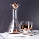Conjunto jarra decanter 900 ml com dois copos quadrados em vidro rose

