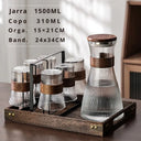 Conjunto completo: Jarra de vidro com seis copos e organizador, conjunto completo para mesa posta

