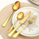 Jogo de talheres inox dourado 24 peças com maleta rígida de luxo – Casa Splendida