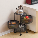 Fruteira vertical com rodinhas 360° — organização móvel com sofisticação e design compacto.