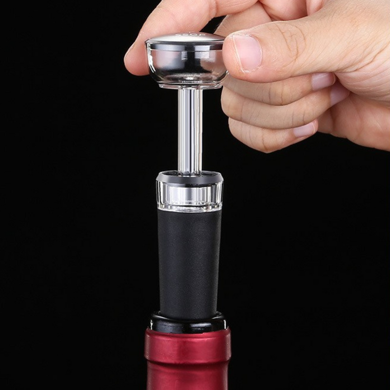 Abridor de vinho automático com botão de toque e corpo inox – prático, silencioso e elegante para o dia a dia