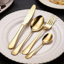 Jogo de talheres inox dourado 24 peças com maleta rígida de luxo – Casa Splendida