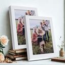 Kit com 2 porta-retratos 15x21 em madeira com vidro, estilo caixa com 3 cm de profundidade, disponível em 5 cores.