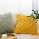 Capa de almofada felpuda 45x45 com estampa xadrez – ideal para sofá ou cama