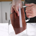  Jarra de vidro transparente resistente ao calor com tampa e filtro em inox, alça ergonômica, ideal para água aromatizada com limão e gelo