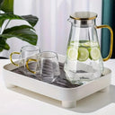 Jarra de vidro facetada estilo diamond com tampa e filtro em inox, ideal para água aromatizada com limão e gelo