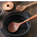 Kit de utensílios de cozinha em madeira teca com 7 peças – ideal para panelas antiaderentes e preparo do dia a dia