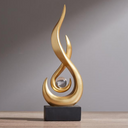 Escultura decorativa de resina com design fluido e elegante. Perfeita para sala, escritório ou mesa de centro.