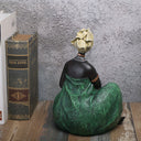 Escultura Decorativa Mulher Africana Para Sala Casa Splendida