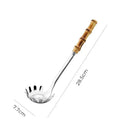 Colher perfurada do conjunto de servir inox bambu