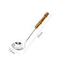 Conjunto de servir inox cabo bambu completo 5 peças