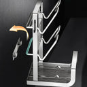 Rack de parede em aço inox 304 com suporte em V para tampa