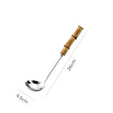 Conjunto servir inox bambu compondo mesa sofisticada