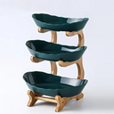 Fruteira vertical com base de madeira e bandejas premium — ideal para organizar com charme e funcionalidade.