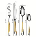 Faqueiro Inox Dourado em Mesa Posta Luxuosa – Ideal para Ocasiões Especiais e Dia a Dia