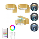 Kit com 3 luzes decorativas LED RGB recarregáveis com base magnética e controle remoto