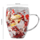 Caneca de parede dupla com flores secas vermelhas – exclusiva, sofisticada e ideal para momentos especiais