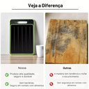 Tábua de corte 3 em 1 com função de descongelamento, moedor de alho e amolador de facas embutidos