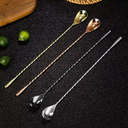 Colher espiral inox 30cm para coquetéis, drinks e sucos. Design sofisticado, ideal para bares e uso doméstico